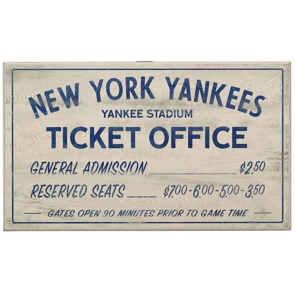 Open Road Brands New York Yankees Vintage Ticket Office Wood Wall Decor