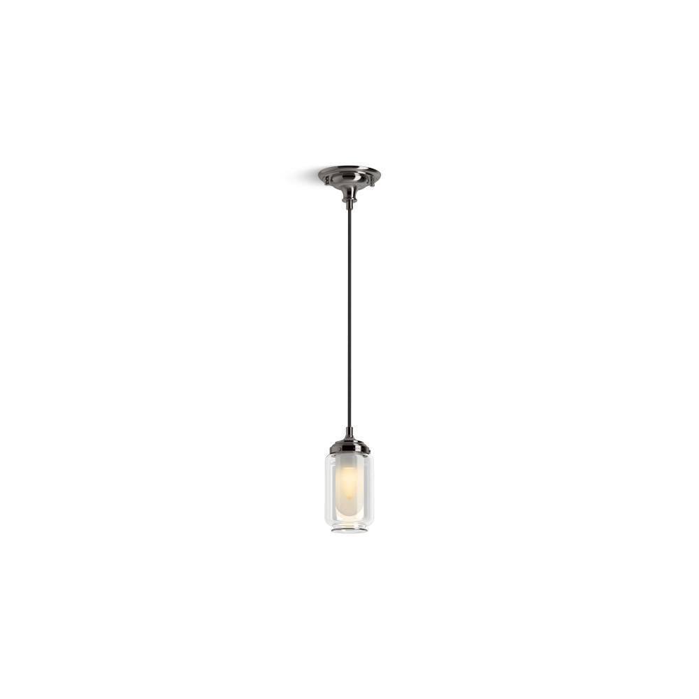 KOHLER Artifacts 1Light Titanium Shaded Pendant Light with Glass Shade