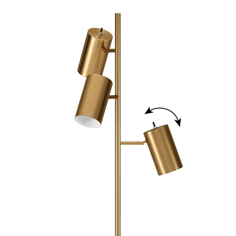 Dorset Voice-Controlled Modern Brass Metal 3-Light Floor Lamp