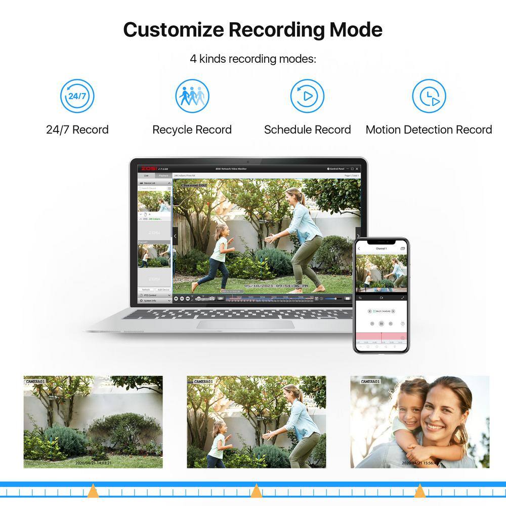 ZOSI 8-Channel 1080p DVR Security System with 4 Wired Outdoor Cameras