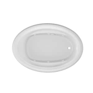 Signature 59 in. x 41 in. Oval Whirlpool Bathtub with Right Drain in White