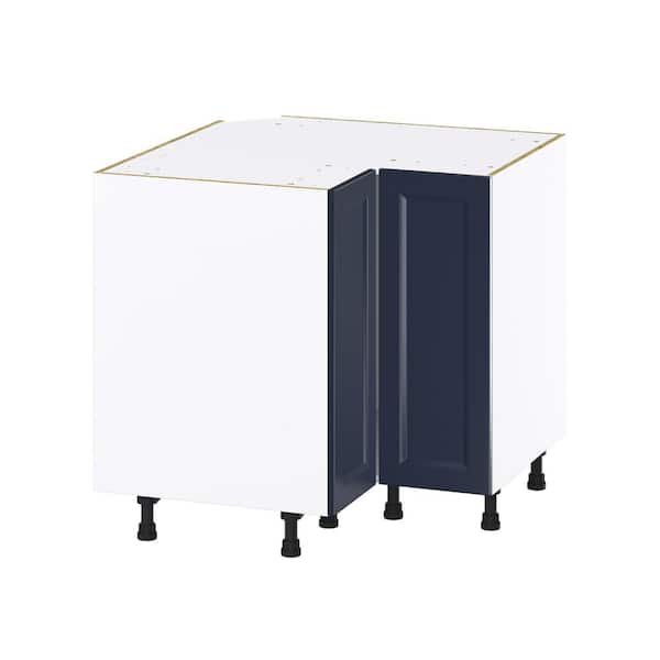 Laramie 36 in. W x 24 in. D x 34.5 in. H Assembled Standard Corner Base Kitchen Cabinet in Painted Blue