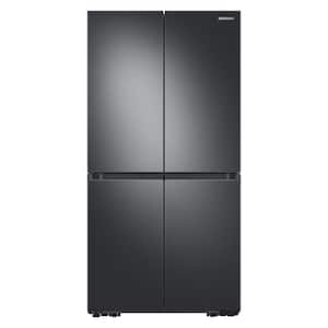 22.9 cu. ft. 4-Door Flex French Door Smart Refrigerator in Fingerprint Resistant Black Stainless Steel, Counter Depth