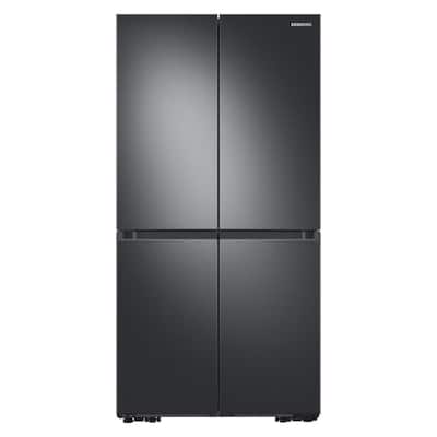 22.8 cu. ft. 4-Door Flex French Door Smart Refrigerator in Fingerprint Resistant Black Stainless Steel, Counter Depth