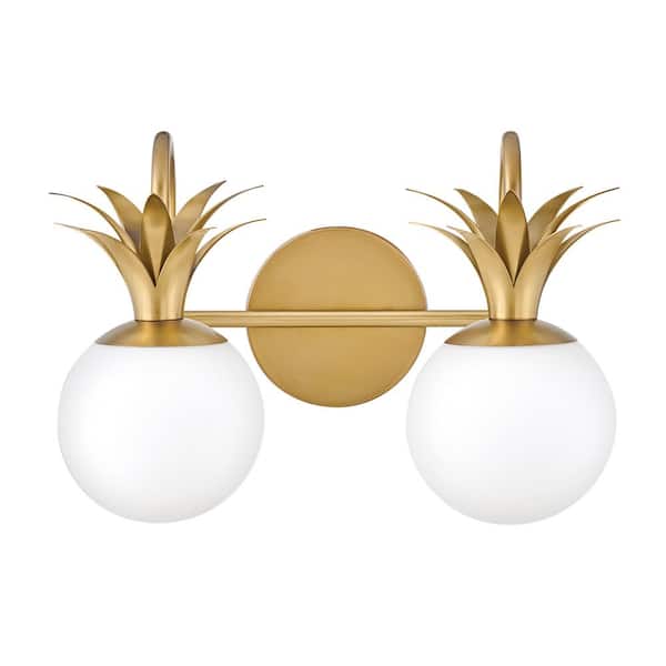 Palma 14.75 in. 2-Light Heritage Brass Vanity Light