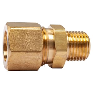 1/2 in. O.D. Comp x 1/4 in. MIP Brass Compression Adapter Fitting (5-Pack)