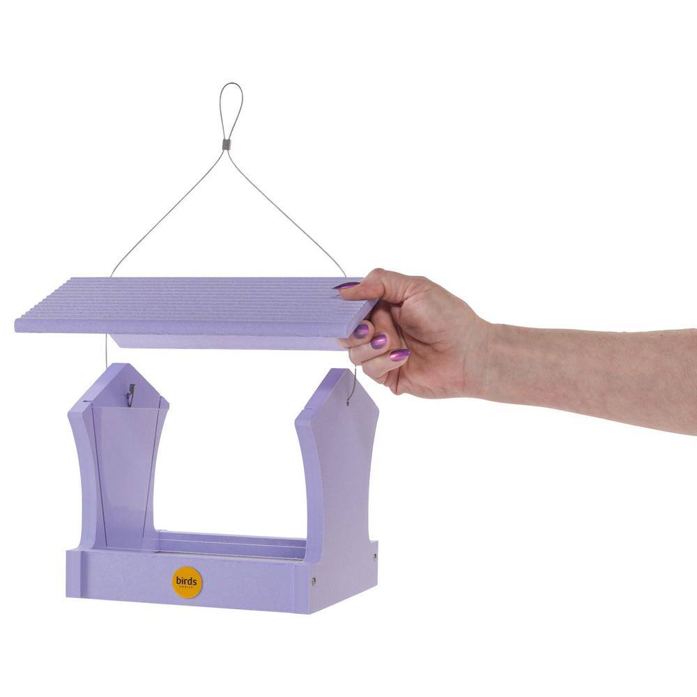 Lavender Hanging Recycled Plastic Hopper Bird Feeder