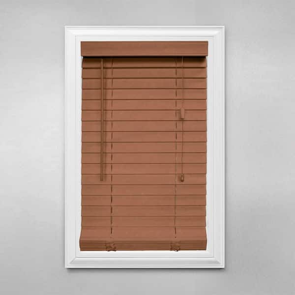 Home Decorators Collection Cut-to-Width Golden Oak 2 in. Faux Wood Blind - 14 in. W x 64 in. L (Actual Size 13.5 in. W 64 in. L )