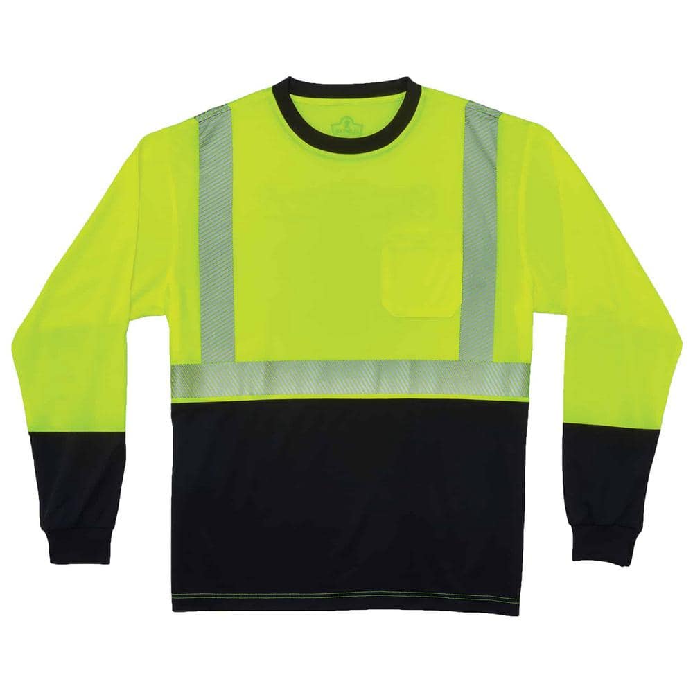Medium Hi Vis Lime Black Front Long Sleeve T-Shirt price history on PriceWatchPro