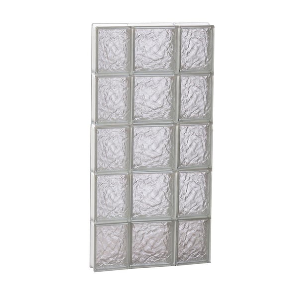 Clearly Secure 19.25 in. x 38.75 in. x 3.125 in. Frameless Ice Pattern Non-Vented Glass Block Window