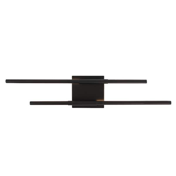 Pia Ricco 2-Light Black Indoor LED Wall Sconce