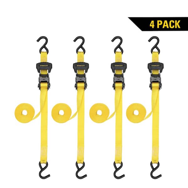 1 in. x 14 ft. Ratchet Straps 3000 lbs. Break Strength (4-Pack)