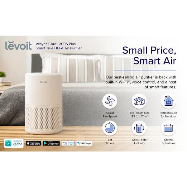 Levoit LV-RH131S Smart Wi-Fi True HEPA Air Purifier - White