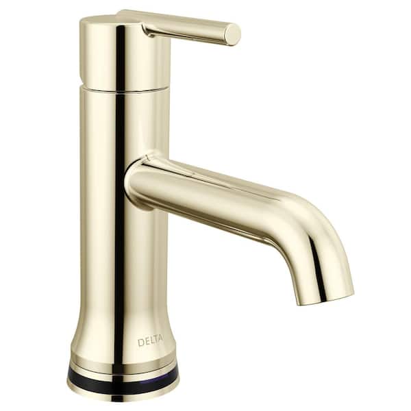 Delta Trinsic Touch ngle Handle Single Hole Bathroom Faucet with Drain Kit Included in Polished Nickel