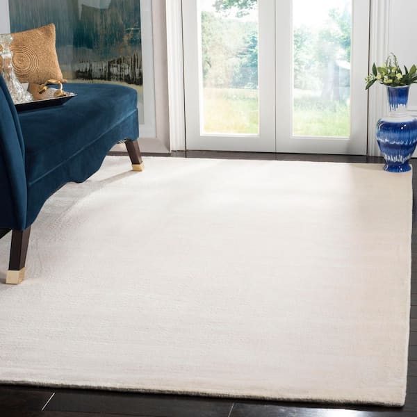 Mirage 5 ft. x 8 ft. White Solid Color Area Rug
