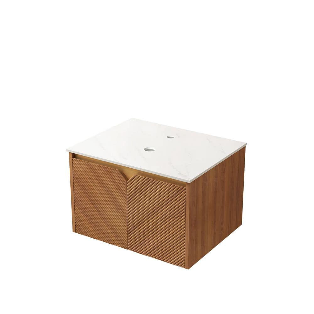 24 in. Floating Bath Vanity with Sintered Stone Top in Black, 2 Doors Design, Basin Not Included price history on PriceWatchPro