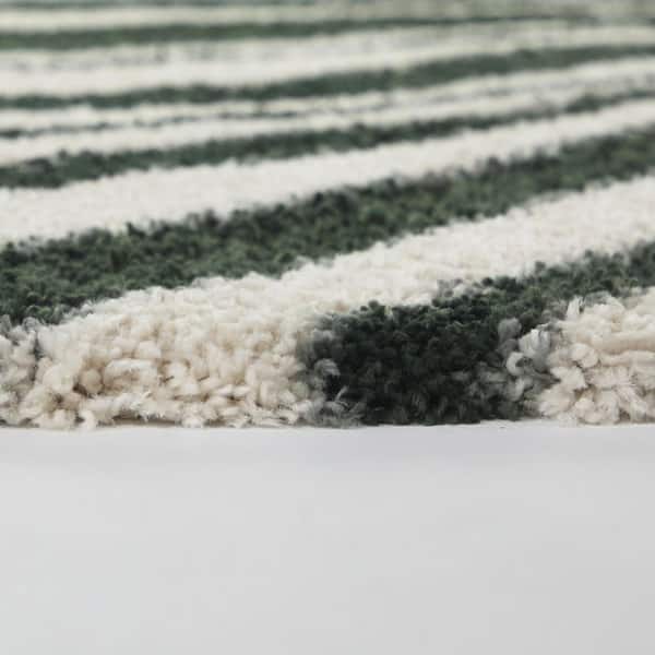 Elysia Green 5 ft. 3 in. x 7 ft. Striped Area Rug