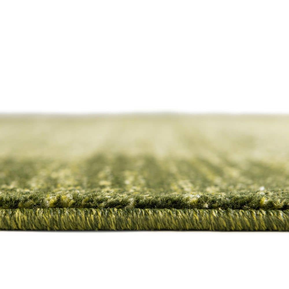 Light Green Synthetic Tufted Reversible Runner Rug