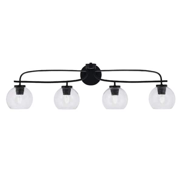 Unbranded Olympia 37.75 in. 4-Light Matte Black Vanity Light