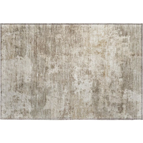 Mayfield Premium Machine Washable Abstract AMF2366 Taupe 2 ft. x 3 ft. Accent Rug