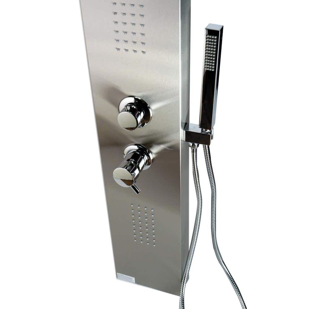 59'' Brushed Stainless Steel Shower Panel with Body Sprays