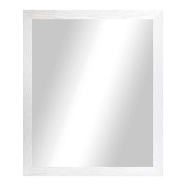 Rayne Mirrors 2 in White Frame (30 in. W x 27 in. H) Oak Hardwood Rectangle Wall Mirror