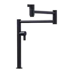 Deck Mounted Pot Filler with Double Joints in Matte Black