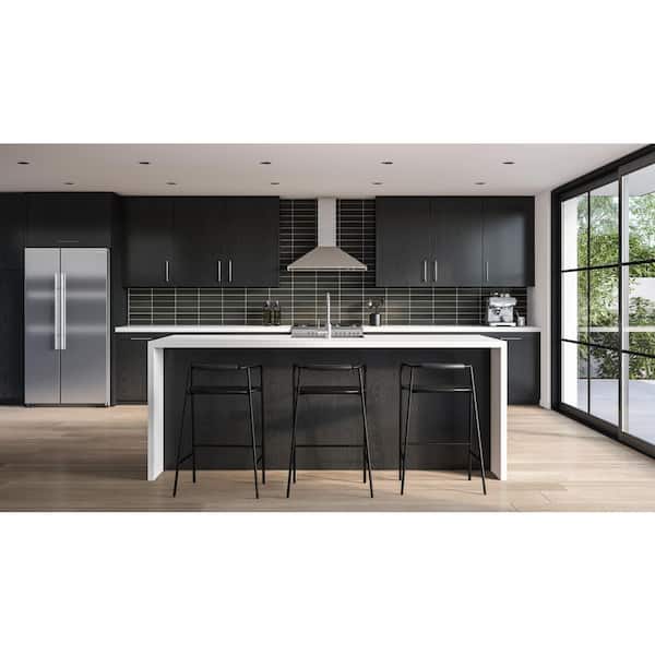 Celine 0.5 in. x 8 in. Matte Porcelain Jolly Trim in Black (1.84 sq. ft./case)