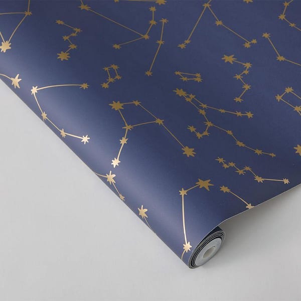 Navy Constellations Removable Peel and Stick Wallpaper Roll
