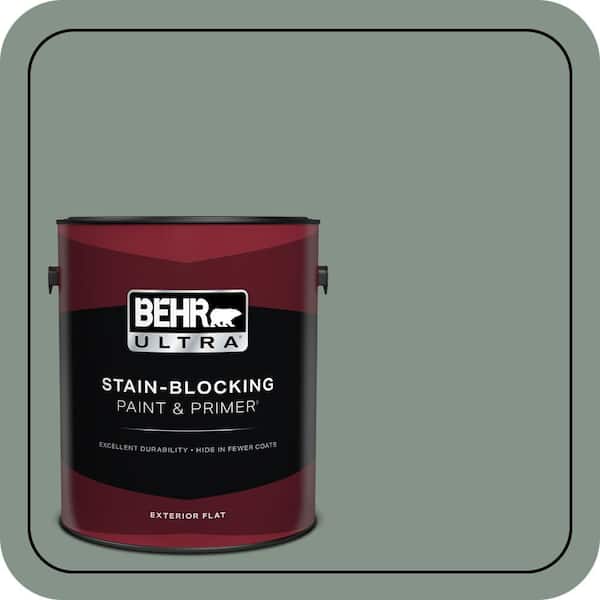 BEHR ULTRA 1 gal. #460F-4 Wethersfield Moss Flat Exterior Paint & Primer