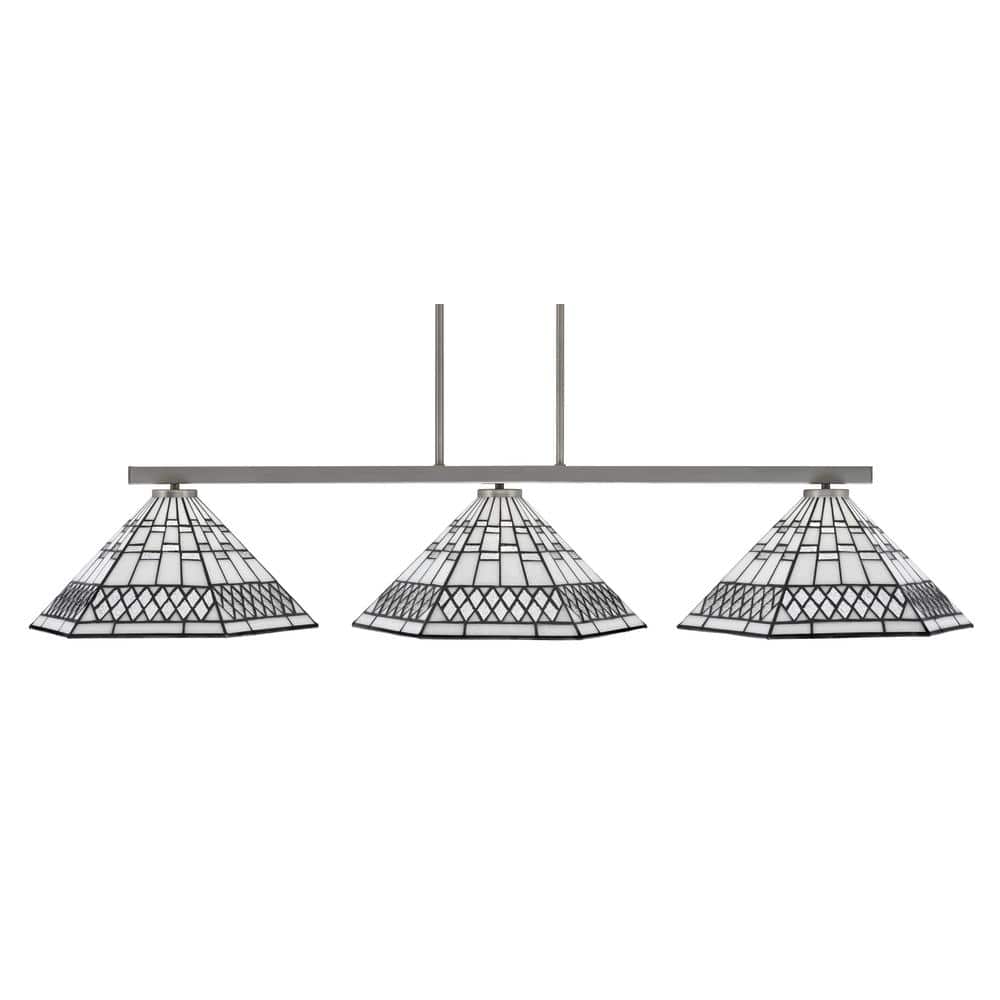 Cottonwood 3-Light Graphite Light Chandelier with Pewter Art Glass Shades