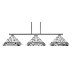 Cottonwood 3-Light Graphite Light Chandelier with Pewter Art Glass Shades