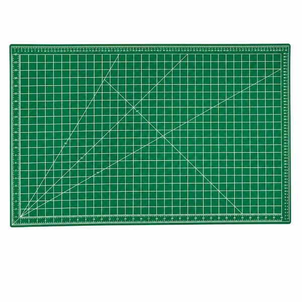Green 35 x 23 In Double-Sided Self-Healing Cutting Mat A1 Size with Inch Grids and Angle Lines for Sewing