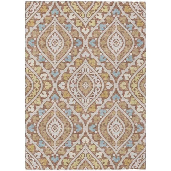 Chantille Machine Washable Indoor/Outdoor Abstract ACN3151 Rust 10 ft. x 14 ft. Area Rug