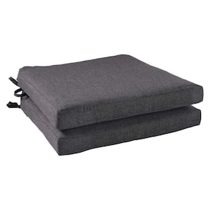 18 in. x 18 in. 1-Piece Universal Outdoor Dining Chair Cushion in Charcoal (2-Pack)