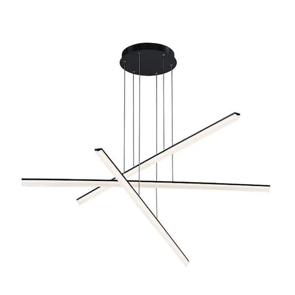 WAC Lighting Stack 3-Light 360-Watt Equivalent Integrated LED Black Pendant with Acrylic Shade