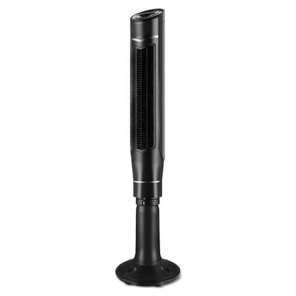 59 Inch 360 Degree Oscillation Pedestal Tower Fan in Black with Remote