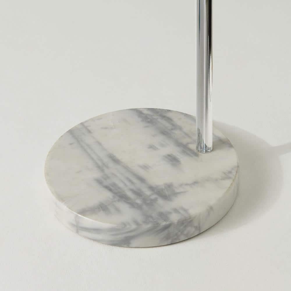 Adjustable Chrome Arc Floor Lamp with Marble Base