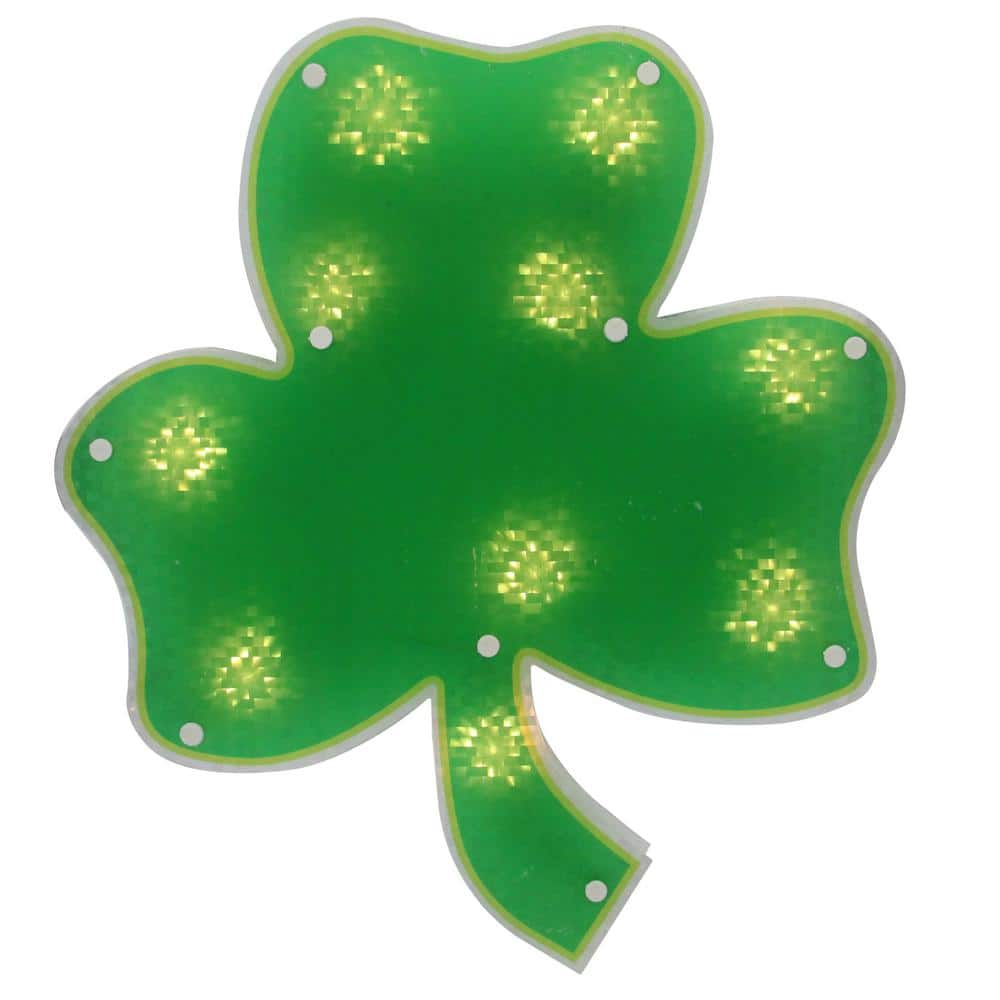 Northlight 14 in. Lighted St. Patrick's Day Irish Shamrock Window Silhouette Decoration