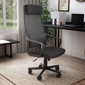 Elkorn Black Fabric Ergonomic Swivel Office Chair