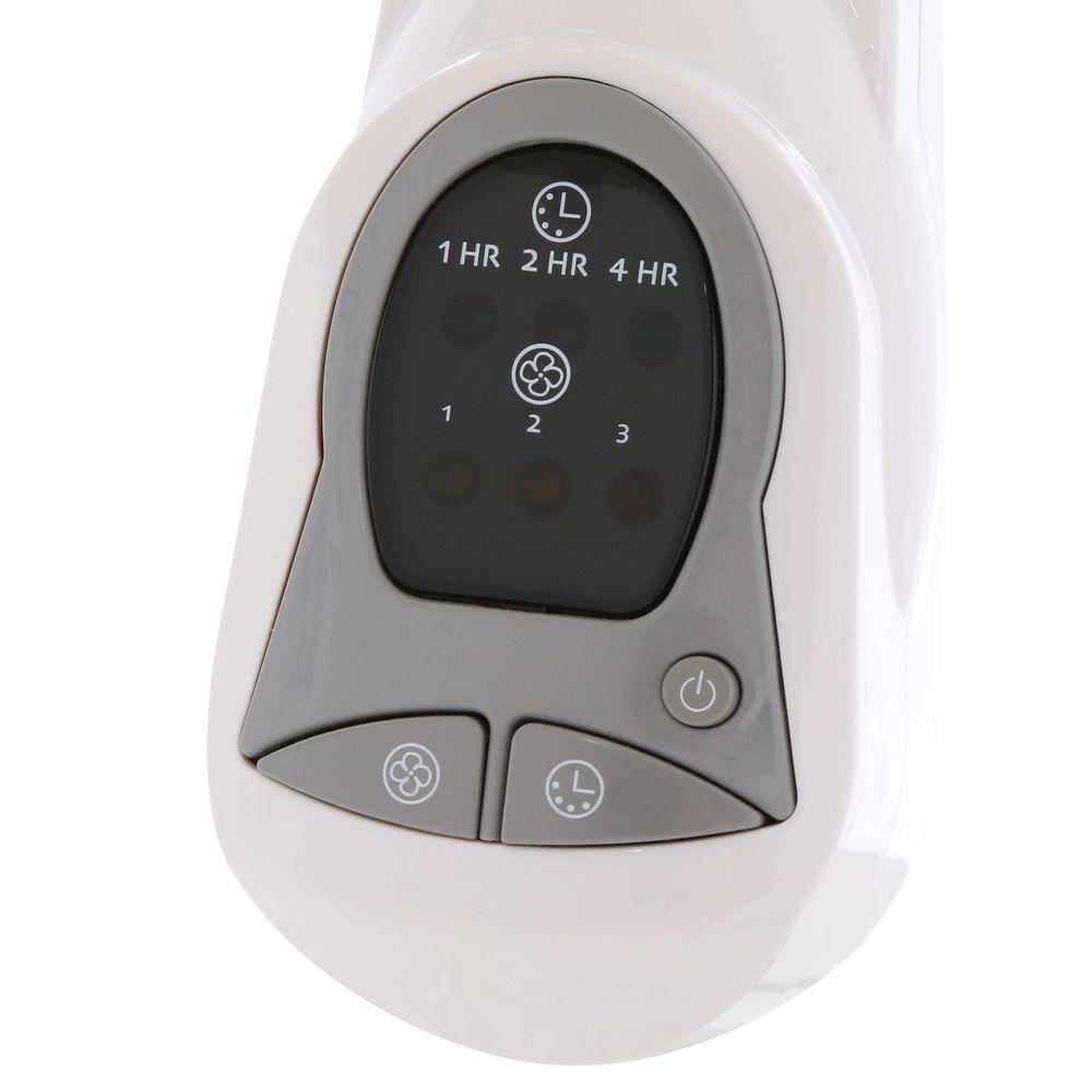 White Adjustable Height Oscillating Floor Fan with Remote Control