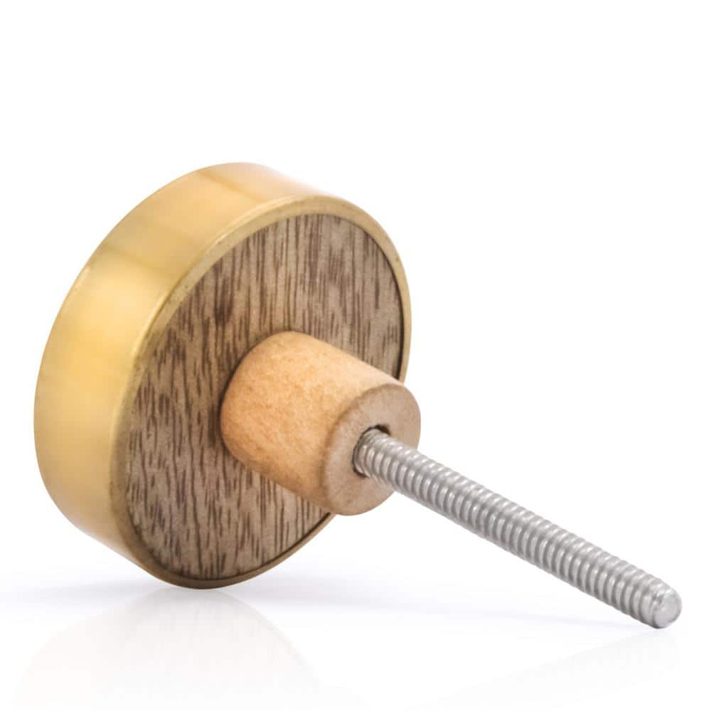 Modern Brass Round Knob with Mounting Hardware