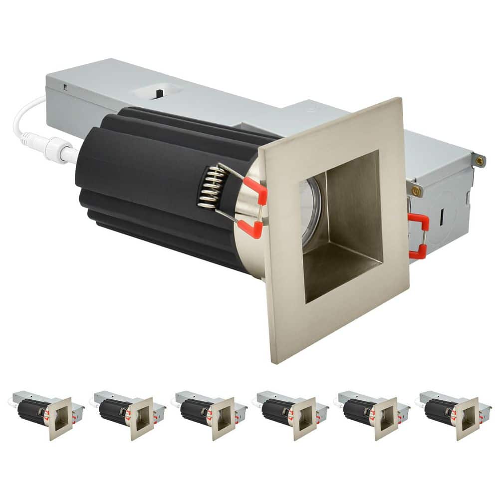 2 In. Integrated LED Regressed Light with Square Brushed Nickel Trim, 5CCT, Dimmable 14/20W 1200/1700LM, 120-277V 6 Pack price history on PriceWatchPro