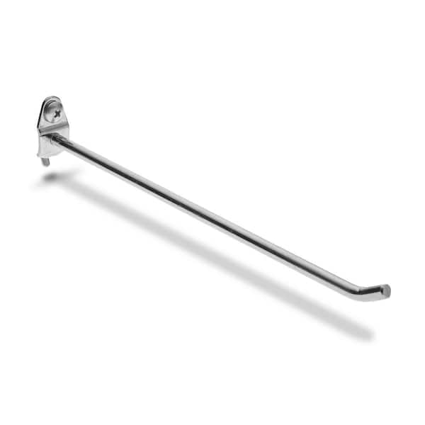 8 in. Single Rod 30 Degree Bend 1/4 in. Dia Zinc Plated Steel Pegboard Hook (5-Pack)