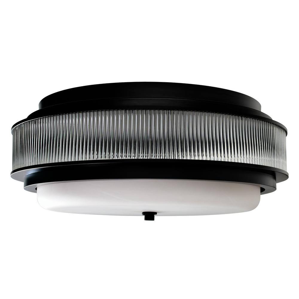 Valdivia Contemporary Black Glass 4-Light Flush Mount
