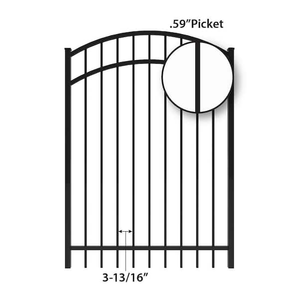 FORGERIGHT Vinings 4 ft. W x 4 ft. H Black Aluminum Pre-Assembled Fence Gate