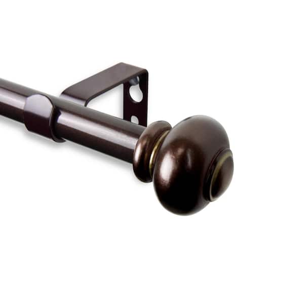 Rod Desyne Yolanda 84 in. - 120 in. Single Curtain Rod in Cocoa