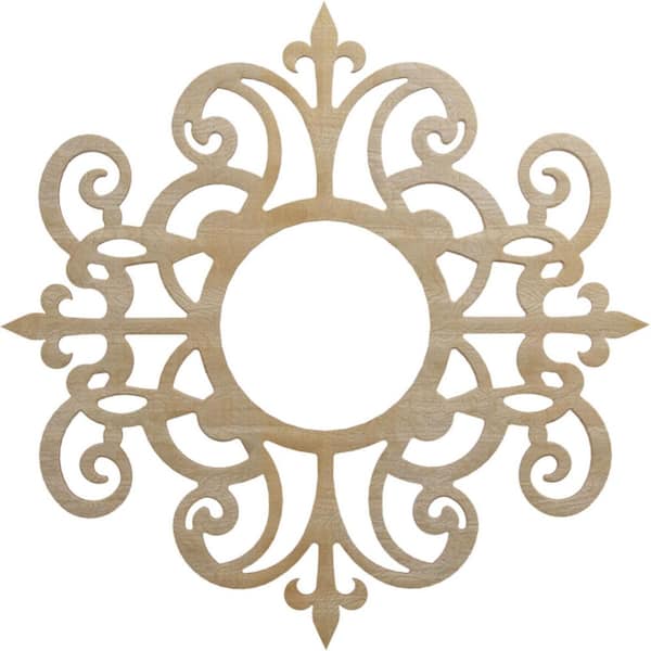 Ekena Millwork 0.375 in. x 26 in. x 26 in. Wood (Hickory) Medallion Moulding
