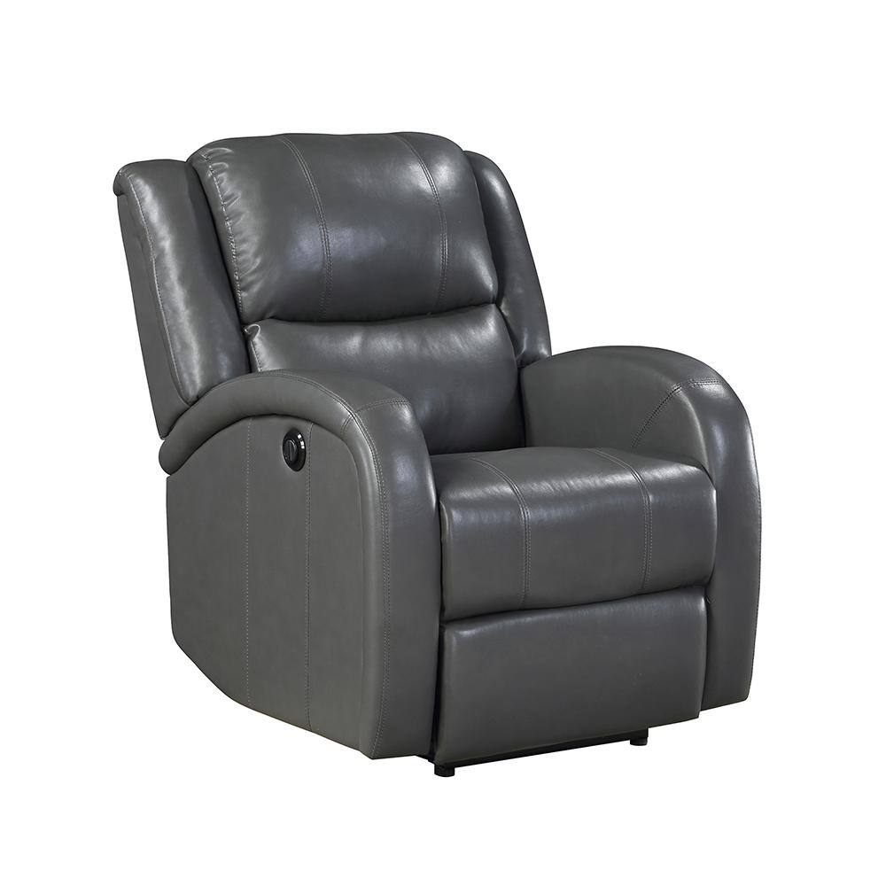 dreamlify Gray Electric Recliner Chair with USB Port, Overstuffed Reclining  Sofa Recliner with Upholstered Seat for Living Room T1VI-HDML-6410935 - The  Home Depot