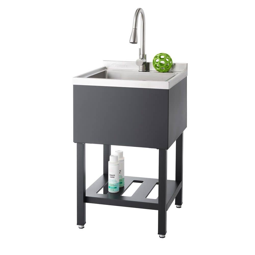 TRINITY 18 in. W x16 in. D Basin Freestanding Laundry/Utility Sink